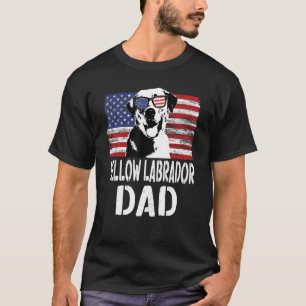 T-shirt Drapeau américain Jaune Labrador Papa Chien Pour F