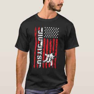 T-shirt Drapeau américain Jiu Jitsu Brésil Drapeau américa