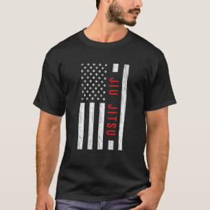 T-shirt Drapeau américain Jiu Jitsu Cool Combat MIXED MART