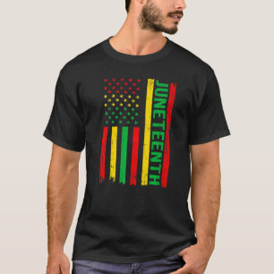 T-shirt Drapeau américain Junetten Africain 19 1865 Noir S