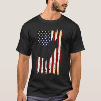 T-shirt Drapeau américain Kai Ken Silhouette 4 juillet Tor
