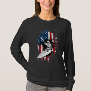 T-shirt Drapeau américain Kayak Cool Kayaking Rowing Paddl