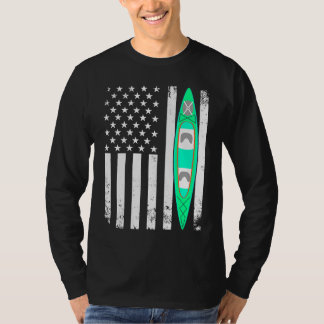 T-shirt Drapeau américain kayak sports de kayak patriotiqu