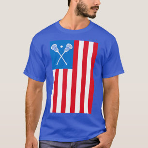 T-shirt Drapeau américain Lax 4 juillet Lacrosse Casque St