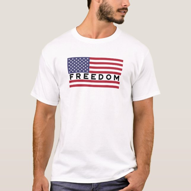 T-shirt Drapeau américain, Liberté patriotique, Design amé (Devant)