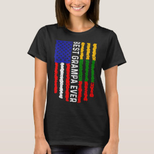 T-shirt Drapeau américain Lituanie Drapeau meilleur Grampa