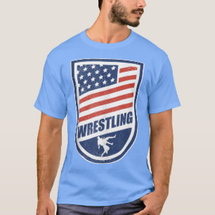 T-shirt Drapeau américain lutte lutteur patriotique 
