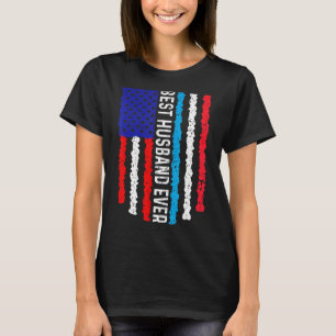 T-shirt Drapeau Américain Luxembourg Drapeau Meilleur Mari