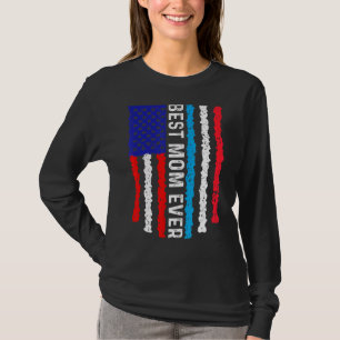 T-shirt Drapeau Américain Luxembourg Drapeau Meilleure mam