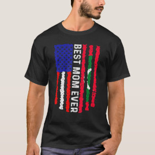 T-shirt Drapeau américain Maldives Drapeau Meilleur Maman