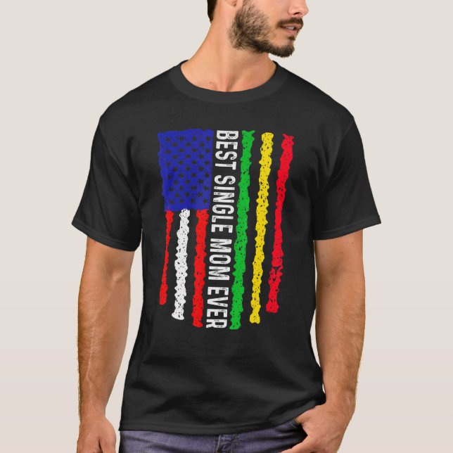 T-shirt Drapeau Américain Mali Drapeau Meilleur single Mam (Devant)