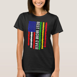 T-shirt Drapeau américain Mali Drapeau Meilleure maman Jam