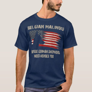 T-shirt Drapeau américain Malinois belge Drôle Drôle Dr