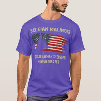 T-shirt Drapeau américain Malinois belge Drôle Drôle Drôle