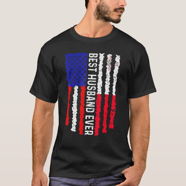 T-shirt Drapeau américain Malte Drapeau meilleur mari jama (Devant)