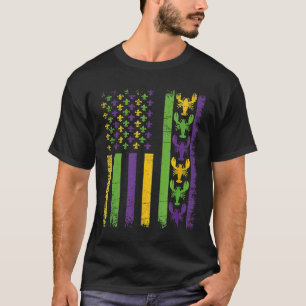 T-shirt Drapeau américain Mardi Gras Chemise Mardi Gras Cr