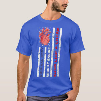 T-shirt Drapeau américain - Mécanique Coeur ouvert