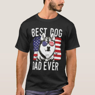T-shirt Drapeau américain Meilleur Chien Papa Jamais Mari