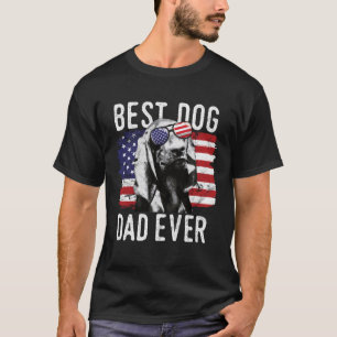 T-shirt Drapeau américain Meilleur Chien Papa Jamais Noir 