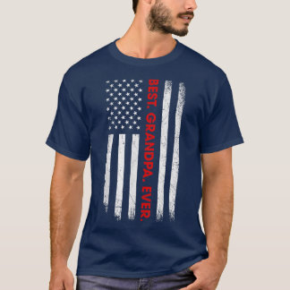 T-shirt Drapeau américain Meilleur grand-père jamais Vinta