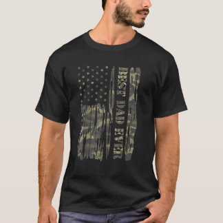 T-shirt Drapeau américain Meilleur papa Jamais Père Fête P