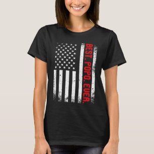 T-shirt Drapeau américain meilleur Popo jamais Vintage