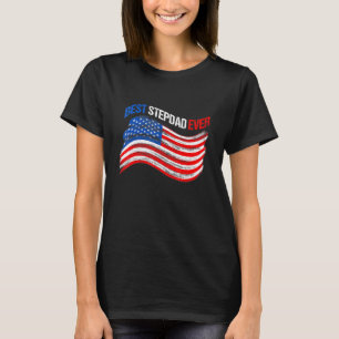 T-shirt Drapeau américain Meilleur Stepdad Jour de l'indép