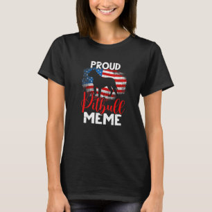 T-shirt Drapeau américain Mème de chien Pitbull fier Vinta