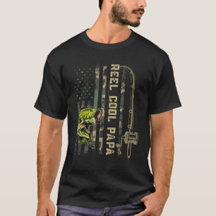 T-shirt Drapeau américain Mens Reel Cool Papa Camouflage