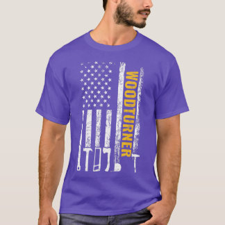 T-shirt Drapeau américain menuisier charpentier drôle de b