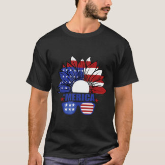 T-shirt Drapeau Américain Merica 4 juillet Fête de l'Indép