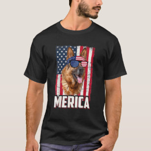 T-shirt Drapeau Américain Merica Berger Allemand 4 Juillet