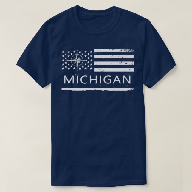 T-shirt Drapeau américain Michigan Michigan State Love (Design devant)