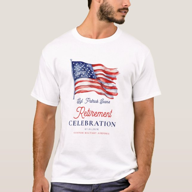 T-shirt Drapeau américain moderne 4 juillet retraite de l' (Devant)