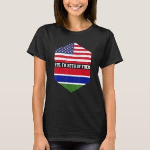 T-shirt Drapeau américain moitié gambien Gambie
