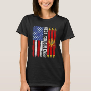 T-shirt Drapeau américain Monténégro Drapeau meilleur cous