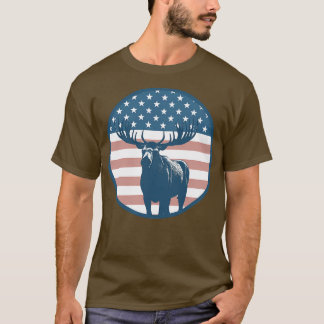 T-shirt Drapeau américain Moose 2