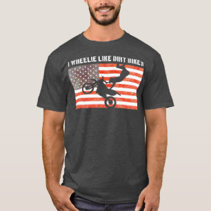 T-shirt Drapeau américain Motocross Enduro Dirt Bike Rider