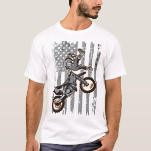 T-shirt Drapeau américain Motorcross Braap Dirt Bike Off R