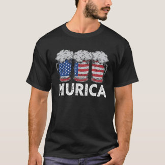 T-shirt Drapeau américain Murica USA Drôle 4 juillet