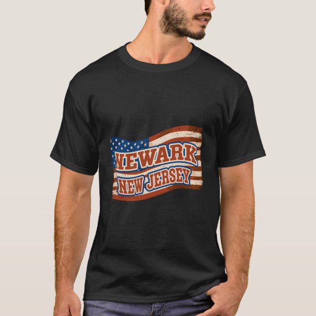 T-shirt Drapeau américain Newark City New Jersey (Devant)