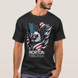 T-shirt Drapeau américain Norton Virginia 4 juillet USA