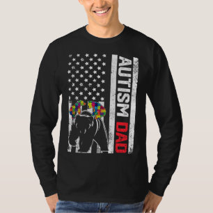 T-shirt Drapeau américain papa ours Sensibilisation sur l'