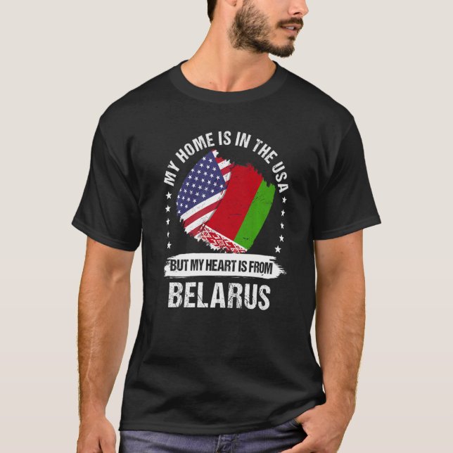 T-shirt Drapeau américain Patriot Biélorussie Bélarussien (Devant)