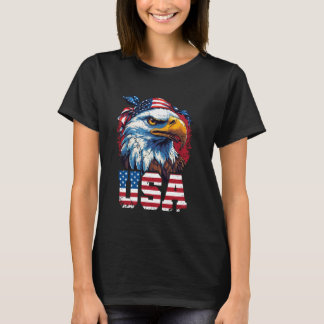T-shirt Drapeau américain patriote USA Aigle, américain pa