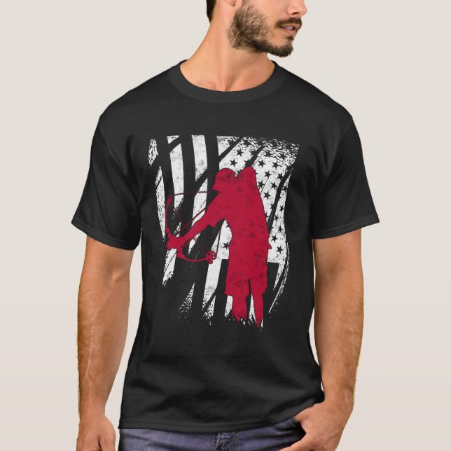 T-shirt Drapeau américain Patriotic 4 juillet Usa Bow Fish (Devant)