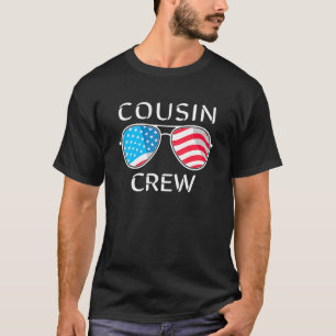 T-shirt Drapeau américain Patriotique 4 juillet Cousin Cre