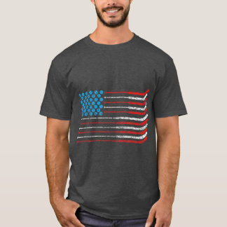 T-shirt Drapeau américain Patriotique 4 juillet Hockey