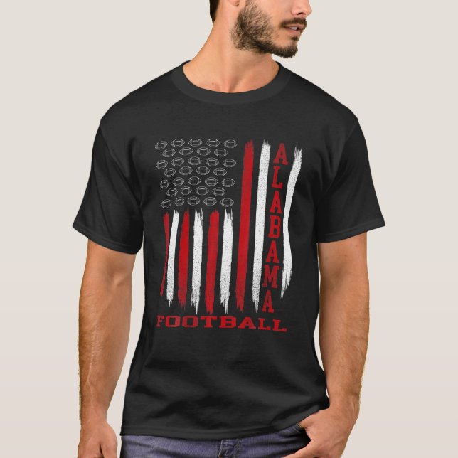 T-shirt Drapeau américain Patriotique Alabama Football (Devant)