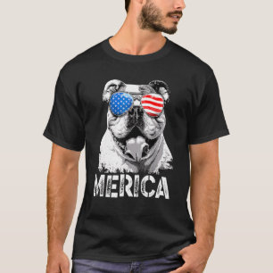 T-shirt Drapeau américain patriotique anglais de Merica Bu